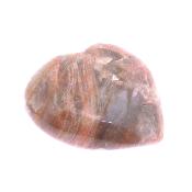 Gemstone Polished Heart In Peach/ Grey Moonstone.   SP17356POL
