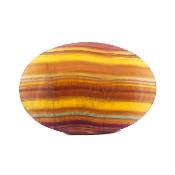Polished Oval Palm Stone In Yellow Banded Fluorite.   SP17594POL