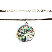 Tree of Life pendant style necklace with Abalone Shell Slice.   SPR15953PEND