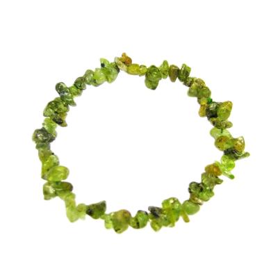 10 PACK Elasticated Peridot Crystal Chip Bracelet.   SPR16166WH