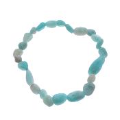 Polished Pebble Elasticated Amazonite Crystal Bracelet.   SPR17857BR