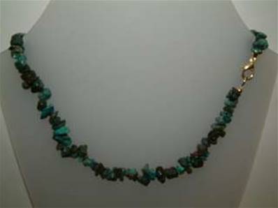 CHRYSOCOLLA GEM CHIP NECKLACE (10 PACK). 18" LONG. 28g EACH. SPR676WH