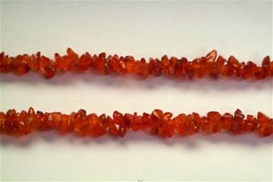 CARNELION CHIP NECKLACE. 36". 40g. CARCHIP36