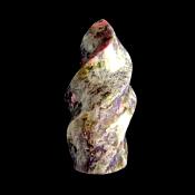 SPIRAL FLAME CARVING IN PINK TOURMALINE WITH LEPIDOLITE.   SP13658POL