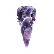 Raven Skull Carving In Chevron Amethyst.   SP17199POL