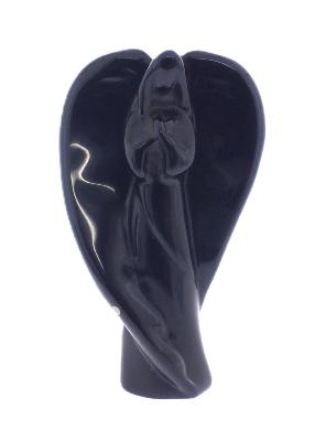 Gemstone Angel Carving In Black Obsidian.   SP17775POL