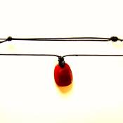 AJUSTABLE POLISHED FLAT PEBBLE NECKLACE IN CARNELIAN.   SPR14100NEC