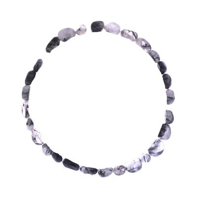Polished Pebble Elasticated Bracelet In Rutilated Quartz.   SPR17430BR