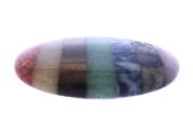 Fully Polished Oval Palm Stone With Thumb Dimple In Chakra Colours.   SPR17779POL