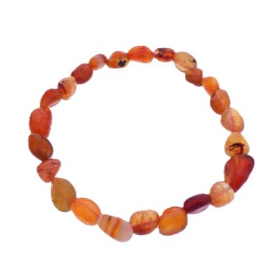 Polished Pebble Elasticated Carnelian Crystal Bracelet.    SPR17852BR