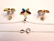 925 SILVER PENDANT & EARRINGS SET IN FLOWER DESIGN.   SP11950PEN/ER