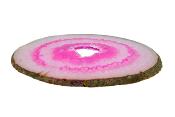 Agate Polished Geode Slice Specimen Coloured Pink.  SP15684POL