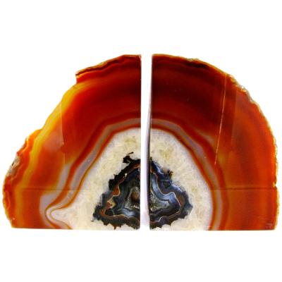 Pair Of Agate Polished Face Split Nodule Bookends.   SP16599SLF 