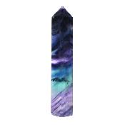 Fully Polished And facetted Point/ Tower in Green & Purple Fluorite.   SP17206POL