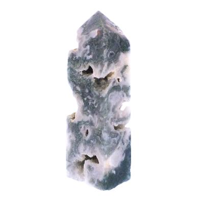 Skeleton Green Moss Agate Fully Polished Point/ Tower Specimen.   SP17221POL