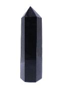 Fully Polished And Facetted Tower/ Point In Black Obsidian.   SP17320POL