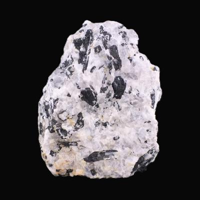 Black Tourmaline In Quartz Raw Crystal Specimen With Flat Cut Base To Stand.   SP17403