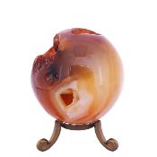 Gemstone Polished Geode Sphere In Carnelian.   SP17587POL