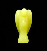 MINI ANGEL CARVING IN YELLOW/ LIME JADE.   SPR13076POL