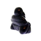 BUDDHA CARVING IN BLUE GOLDSTONE.   SPR14641POL