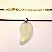 10 PACK GEMSTONE 'ANGEL WING' PENDANTS.   SPR14775WH