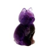 Gemstone Carving Of A Cat (Large Size) In Amethyst.   SPR16934POL