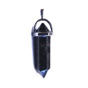 BLACK TOURMALINE DOUBLE TERMINATED HEALING POINT PENDANT.   SPR17050PEND