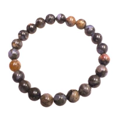 PLAIN POWER BEAD BRACELET IN QUE SARA STONE (GLAUCOPHANE) 10 PACK.   SPR17177BRWH