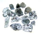 AQUAMARINE WITH HEMATITE ROUGH CRYSTAL CHIPS (EXTRA SMALL SIZE). SPR8991