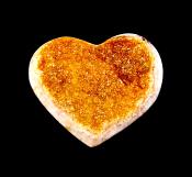 CITRINE DRUZE HEART WITH POLISHED EDGE.   SP11152POL