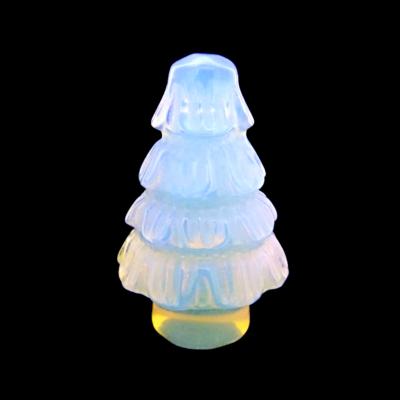 GEMSTONE CHRISTMAS TREE CARVINGS IN OPALITE.   SPR14498POL