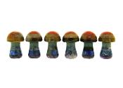 Mixed Gemstone Mushroom/ Toadstool Carving in Chakra Colours.   SPR15659POL