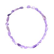 Polished Pebble Elasticated Bracelet In Amethyst.   SPR17427BR