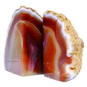 Pair Of Agate Polished Face Split Nodule Bookends.   SP16601SLF