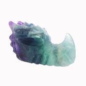 Dragon's Head Carving In Purple/ Green Fluorite.   SP17108POL