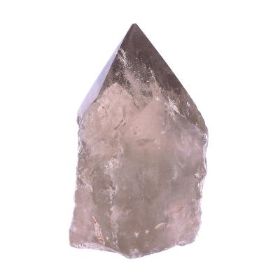 Smokey Quartz Raw Point Specimen With Polished Top And Flat Cut Base.   SP17818POL