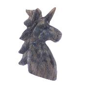 Carving Of A Unicorn Head In Labradorite.   SP17910POL