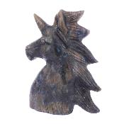 Carving Of A Unicorn Head In Labradorite.   SP17910POL