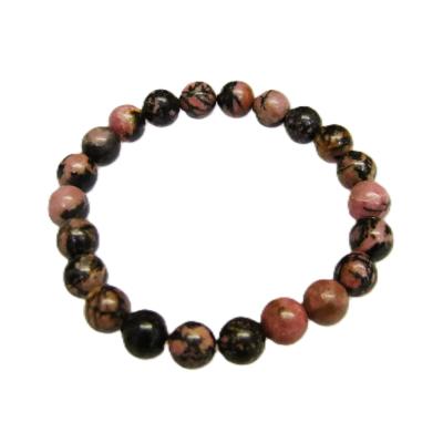 PLAIN POWER BEAD BRACELET IN RHODONITE (NO TOGGLE) 10 PACK.   SPR16176BRWH