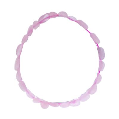 Polished Pebble Elasticated Bracelet In Rose Quartz.   SPR17428BR