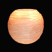 Selenite/ Satin Spar Spherical Tea Light Holder With Textured Surface.   SPR17520    