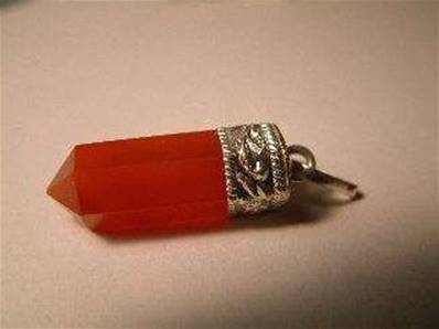 Carnelian Indian Silver Hexagonal pendant. 799