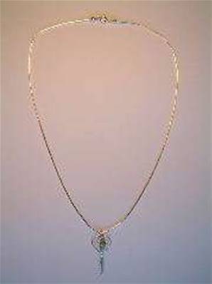SILVER DREAMCATCHER NECKLACE WITH TURQUOISE. 2g. 703N