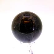 GEMSTONE SPHERE IN RUBY WITH ARFVEDSONITE.   SP14331POL