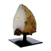 Agate Geode Half With Polished Front Cut Base On Metal Stand.   SP16628POL