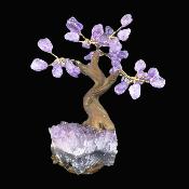 Gem Tree With Amethyst Druze Base Fimo Clay Trunk & Amethyst Leaves.   SP17500POL