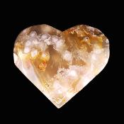 Flower Agate Gemstone polished Heart Carving.   SP17550POL