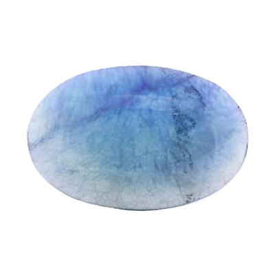 Polished Oval Palm Stone In Blue/ Green Fluorite.   SP17595POL