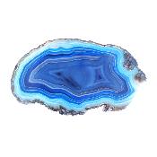 Agate Polished Front & Rear Face Slice Specimen Coloured Blue.   SP17639POL