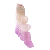 Carving Of A Sitting Angel Figure In Yellow/ Pink Fluorite.   SP17820POL